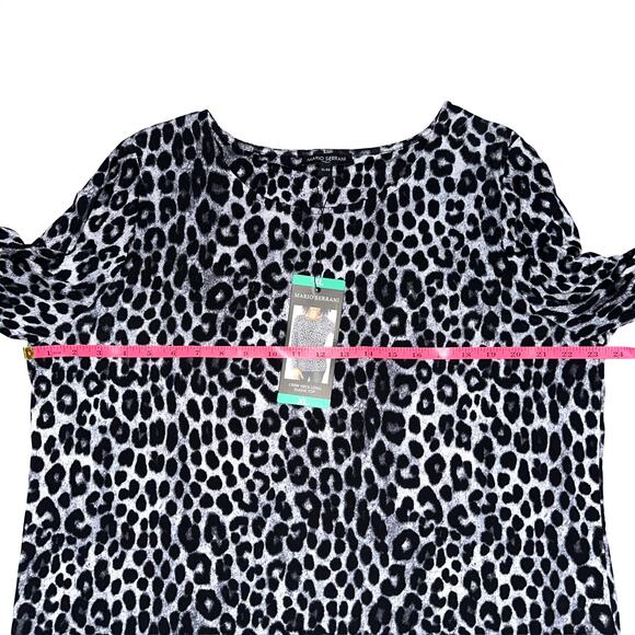 NWT Mario Serrani Long Sleeve Grey Leopard Tunic T-Shirt Size XL - Picture 11 of 13